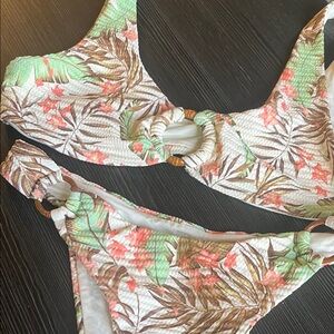Rip Curl Tropical Print Bikini - Green, Pink, Brown